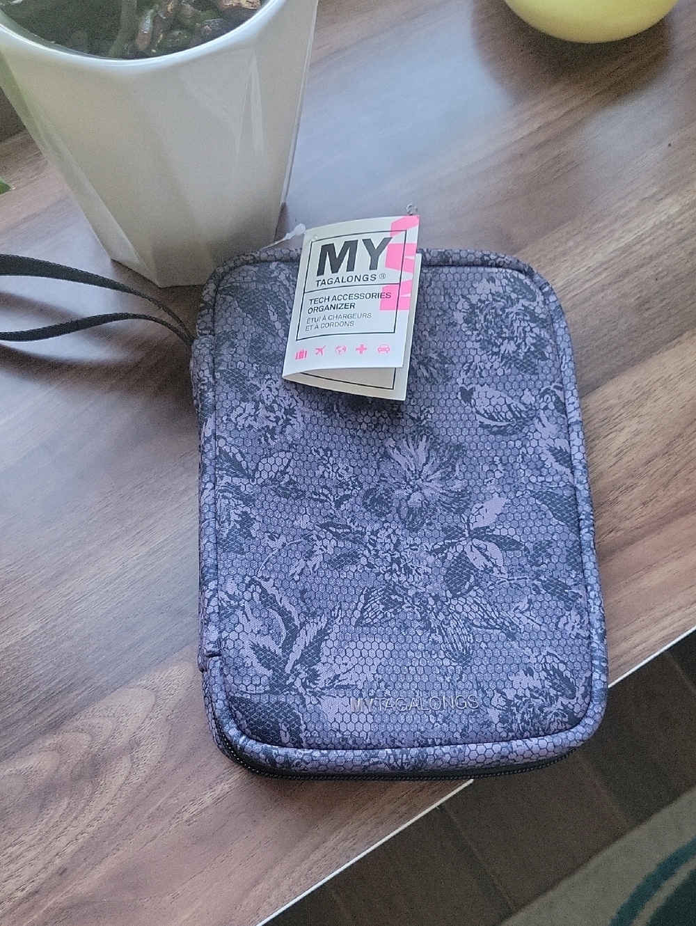 MyTagalongs Purple Floral Tech Accessories Organizer